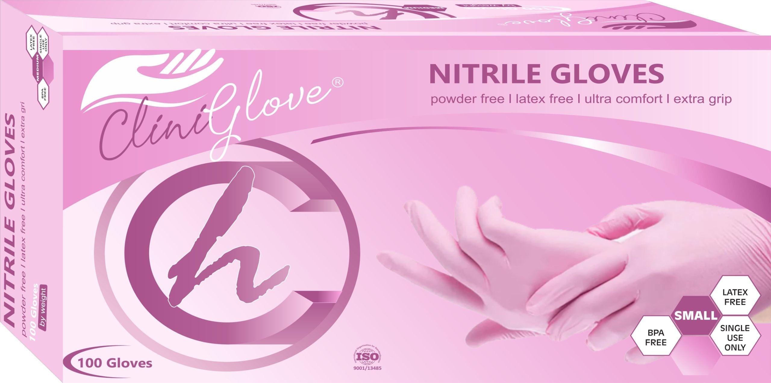 Nitrile Gloves Powder Free - 100s Clinihealth Small - image 2